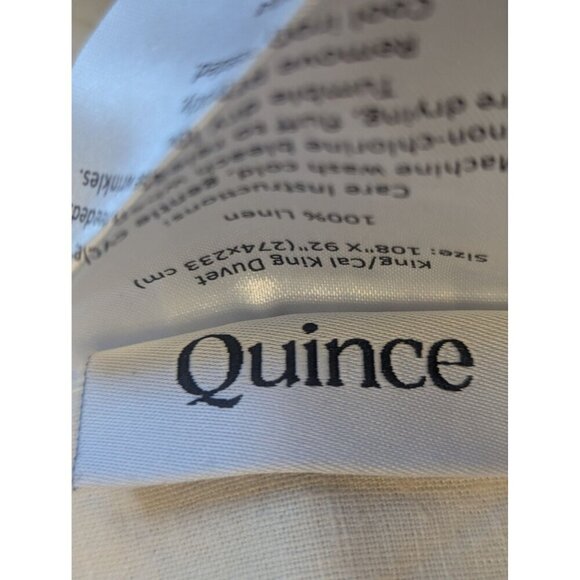 Quince European 100% Linen Duvet Cover 3PC Set Color Sand King/Cal King -NEW - Picture 4 of 7